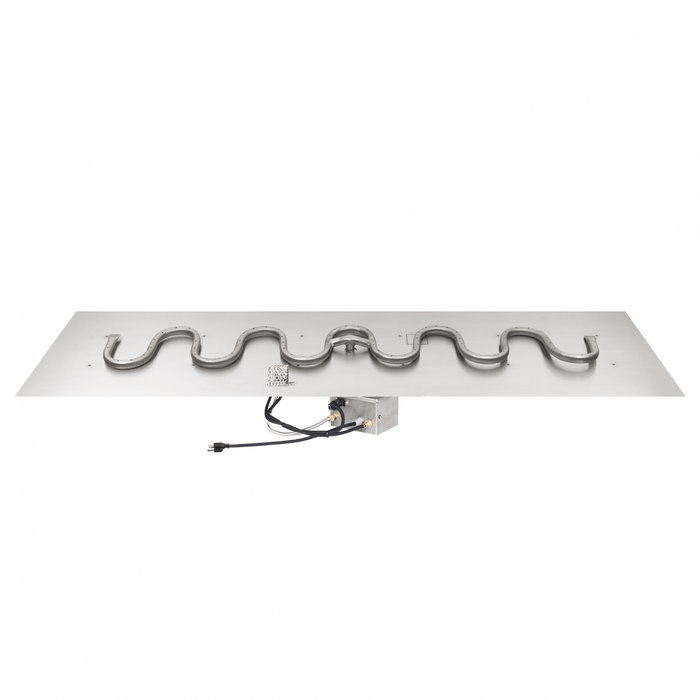 The Outdoor Plus Pan & Burner Kit Rectangle Flat Pan & Switchback Stainless Steel Burner - Match Lit, Spark or Electronic Ignition - The Outdoor Plus