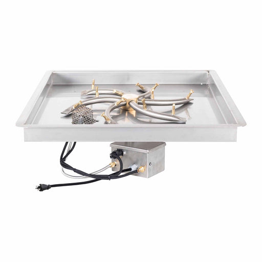 The Outdoor Plus Pan & Burner Kit Square Drop-in Pan and Triple 'S' Bullet Burner - Match Lit, Spark or Electronic Ignition - The Outdoor Plus