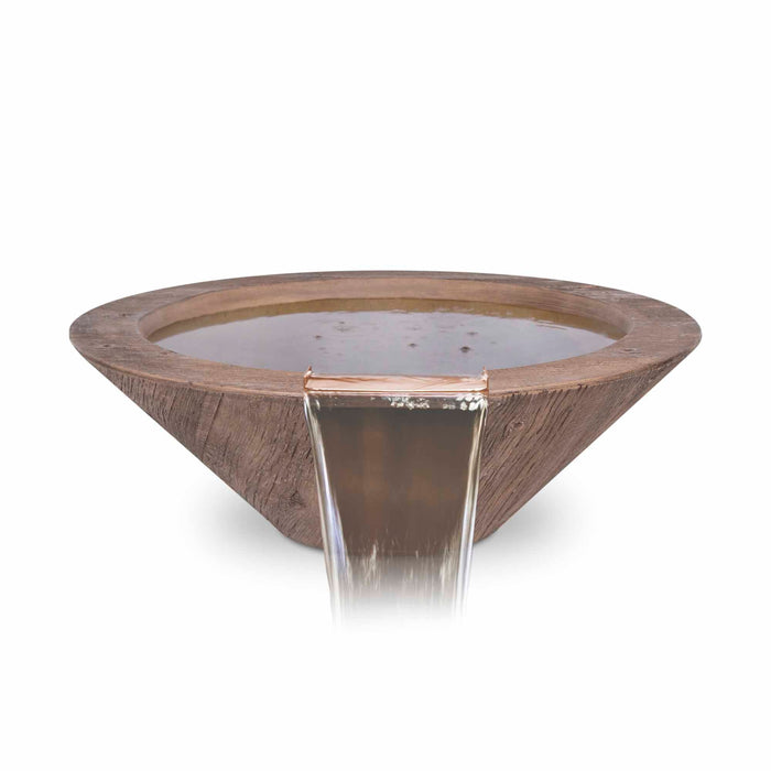 The Outdoor Plus Water Bowl 24" GFRC Wood Grain Cazo Water Bowl