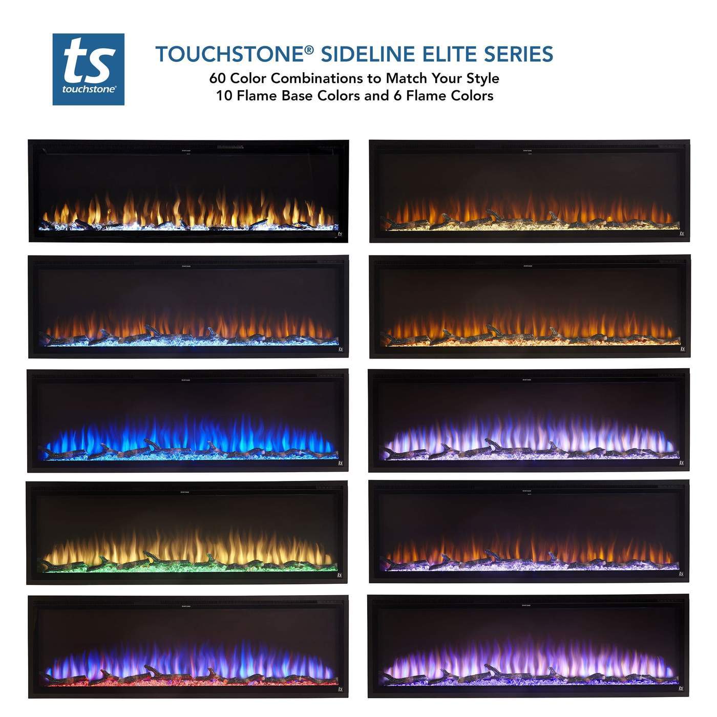 Touchstone Electric Fireplace Touchstone - Sideline Elite Smart 72