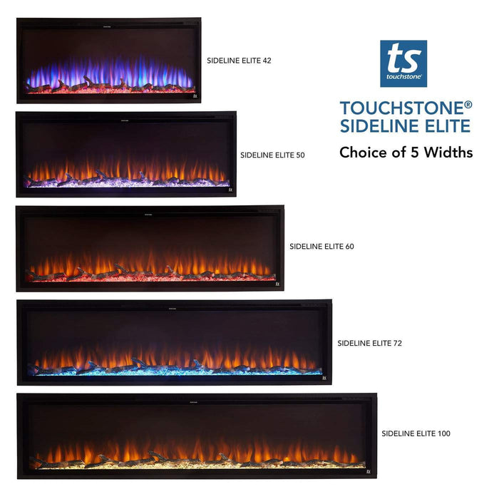 Touchstone Electric Fireplace Touchstone - Sideline Elite Smart 72" WiFi-Enabled Recessed Electric Fireplace (Alexa/Google Compatible)