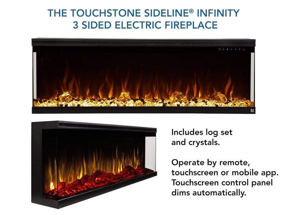 Touchstone Electric Fireplace Touchstone - Sideline Infinity 3 Sided 50" WiFi Enabled Recessed Electric Fireplace 80045 (Alexa/Google Compatible)