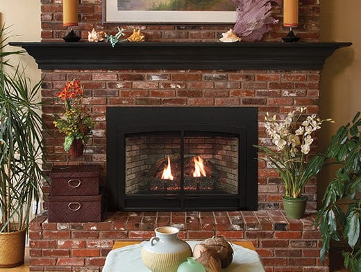 White Mountain Hearth Direct Vent Gas Fireplace White Mountain Hearth - Innsbrook Direct-Vent Clean-Face Traditional Insert, Millivolt & Intermittent Pilot with On/Off Switch, Large - NG/LP, Log Set, Blower